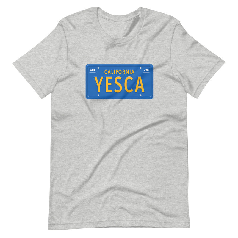 Yesca California License Plate Stoner T-Shirt - Magic Leaf Tees
