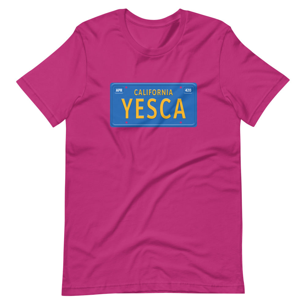 Yesca California License Plate Stoner T-Shirt - Magic Leaf Tees