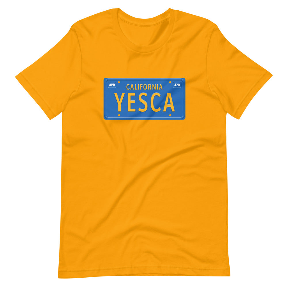 Yesca California License Plate Stoner T-Shirt - Magic Leaf Tees