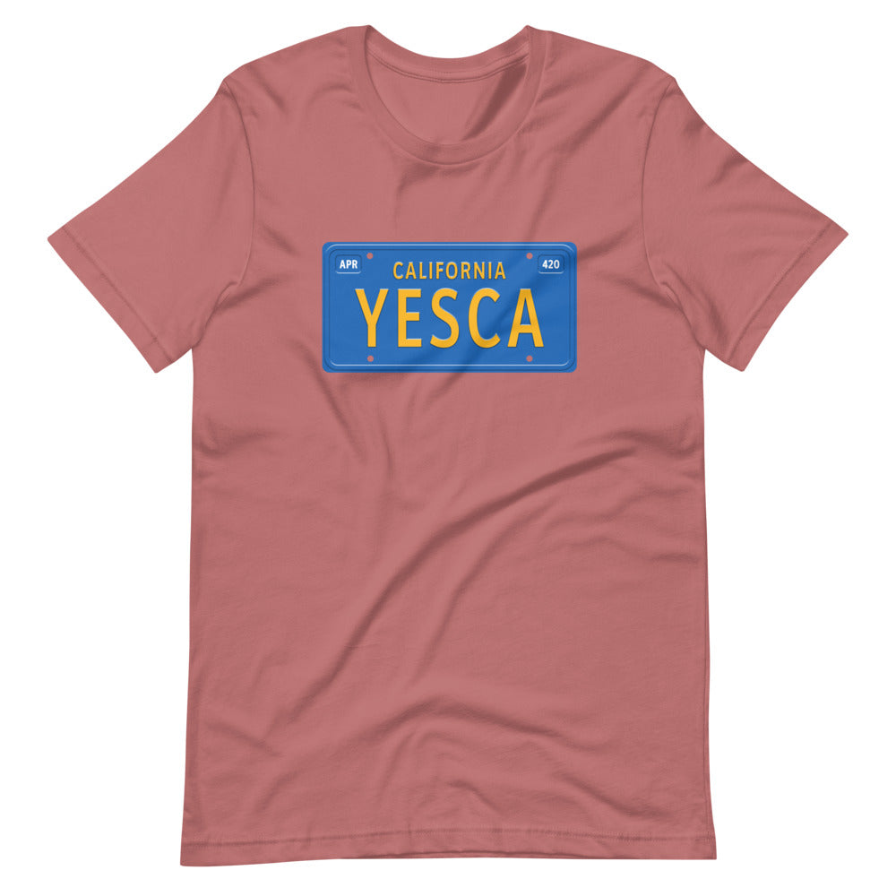 Yesca California License Plate Stoner T-Shirt - Magic Leaf Tees