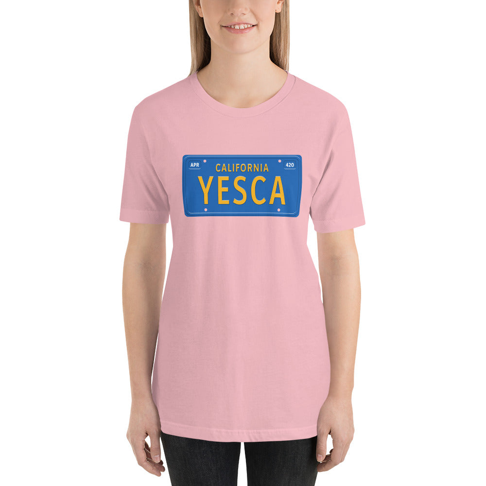 Yesca California License Plate Stoner T-Shirt - Magic Leaf Tees