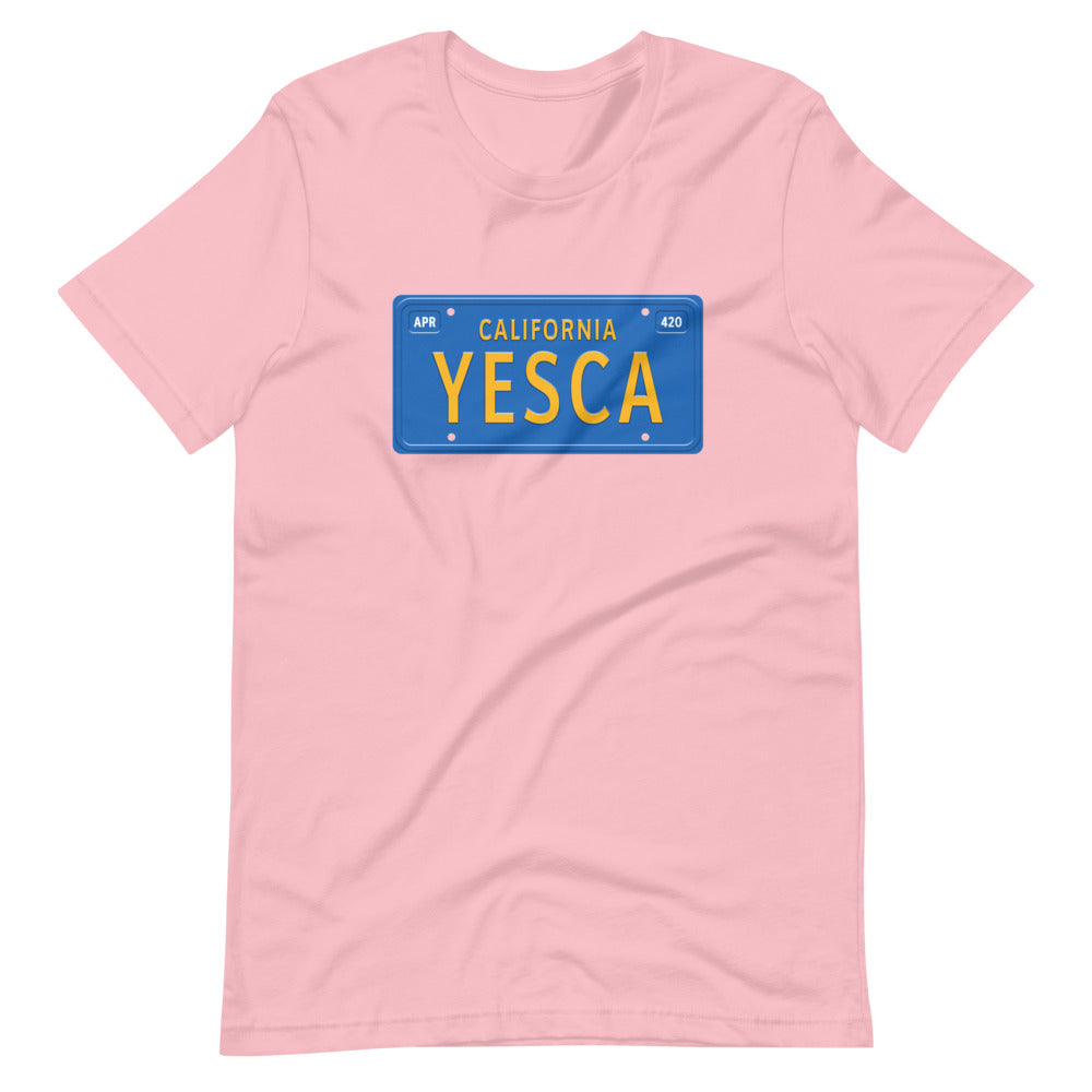 Yesca California License Plate Stoner T-Shirt - Magic Leaf Tees