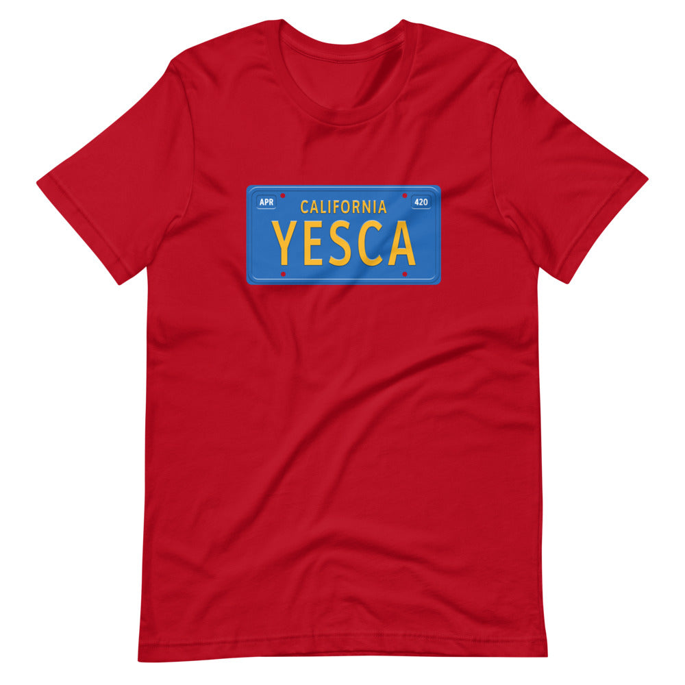 Yesca California License Plate Stoner T-Shirt - Magic Leaf Tees