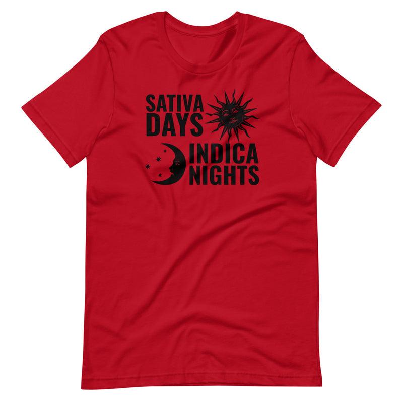 Sativa Days Indica Nights Sun Moon T-Shirt | Magic Leaf Tees