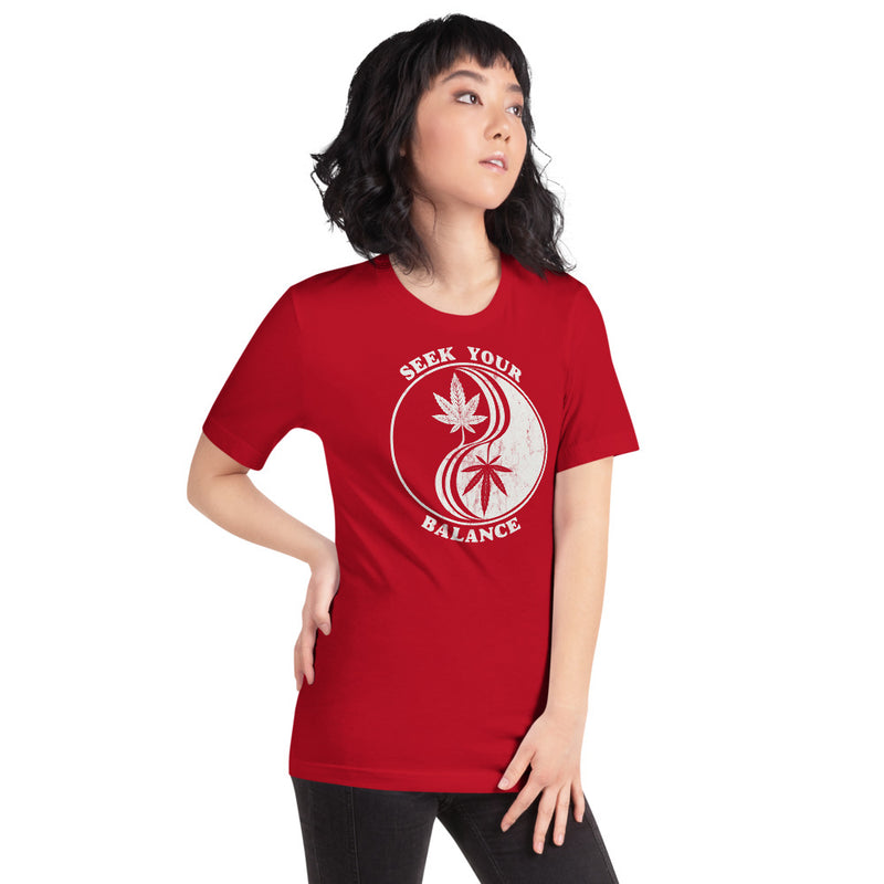 Yin Yang Sativa Indica Seek Your Balance T-Shirt - Magic Leaf Tees
