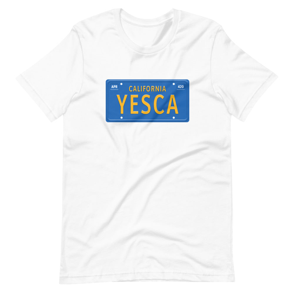 Yesca California License Plate Stoner T-Shirt - Magic Leaf Tees