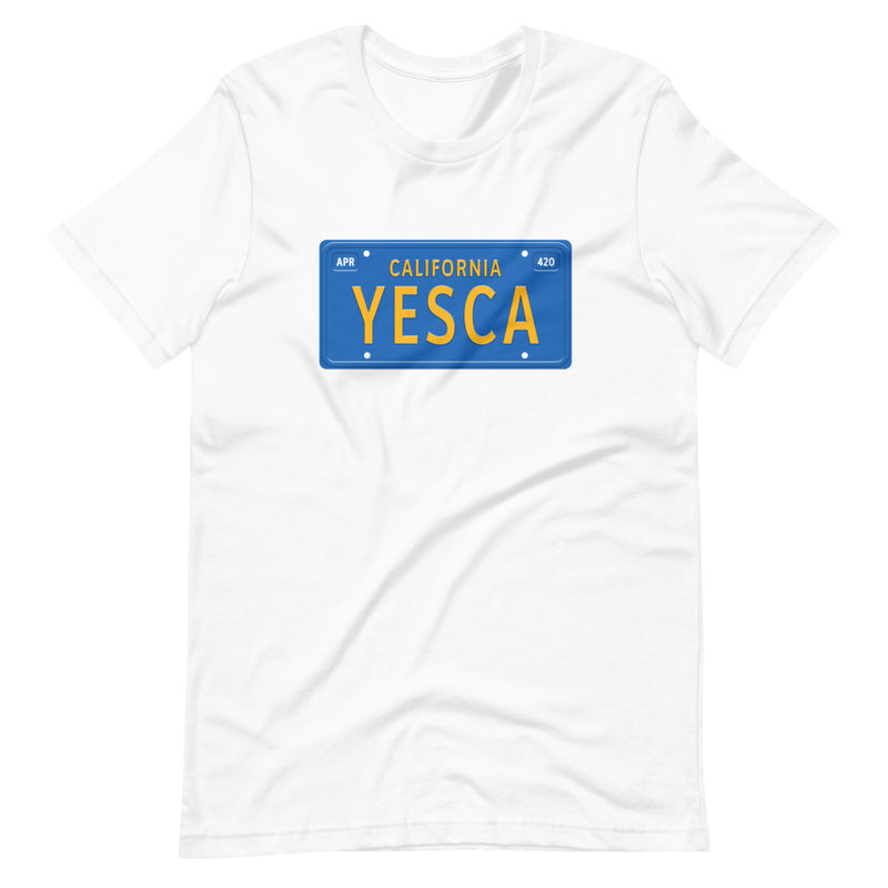 Yesca California License Plate Stoner T-Shirt - Magic Leaf Tees