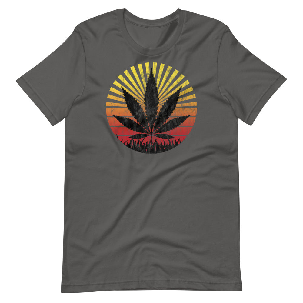 Retro Weed Lead Sunset T-Shirt - Magic Leaf Tees