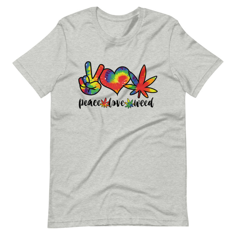 Peace Love Weed Tie Dye T-Shirt - Magic Leaf Tees