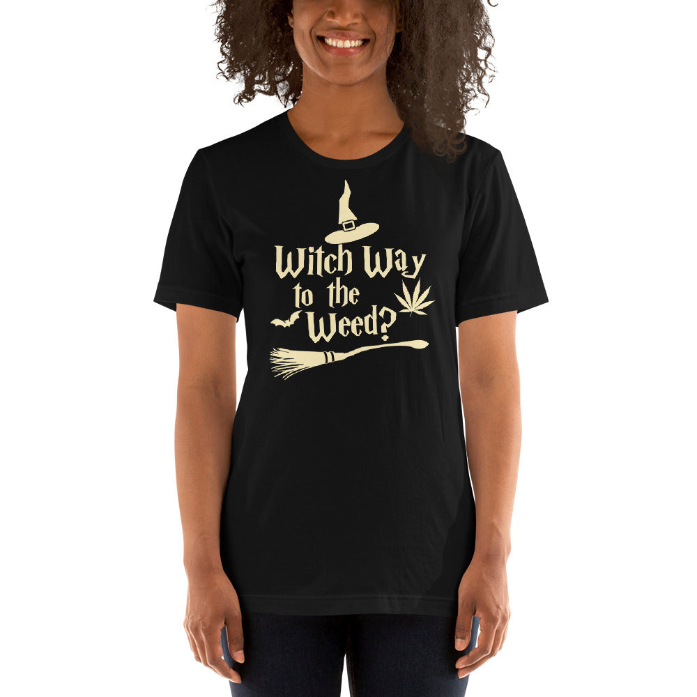 Witch Way To The Weed T-Shirt - Magic Leaf Tees