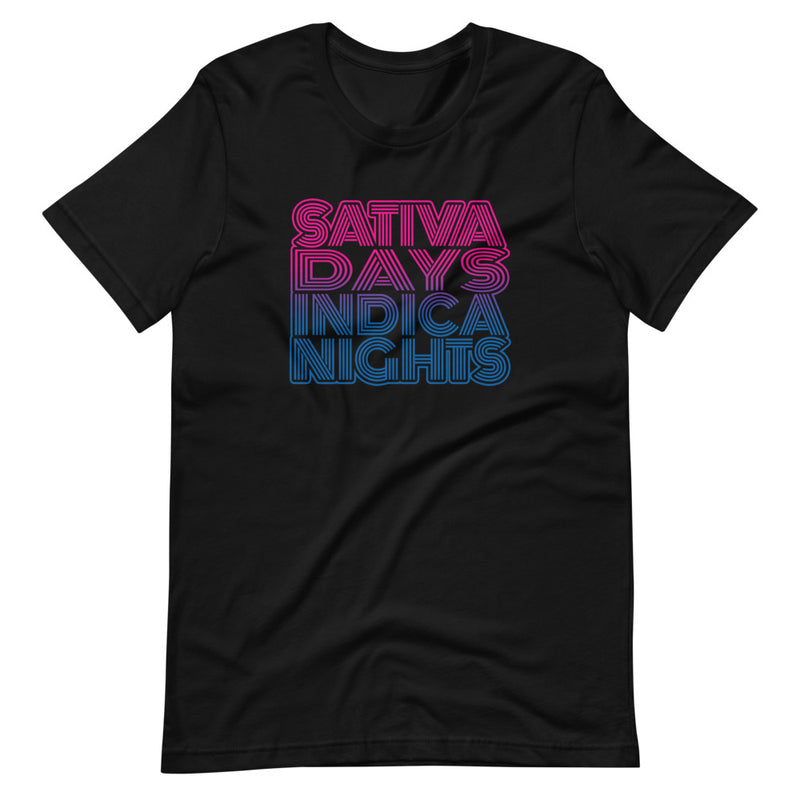 Retro Sativa Days Indica Nights T-Shirt - Magic Leaf Tees