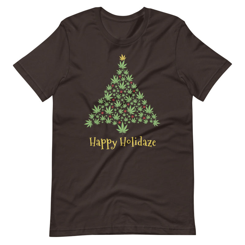 Happy Holidaze Christmas Weed Tree T-Shirt - Magic Leaf Tees
