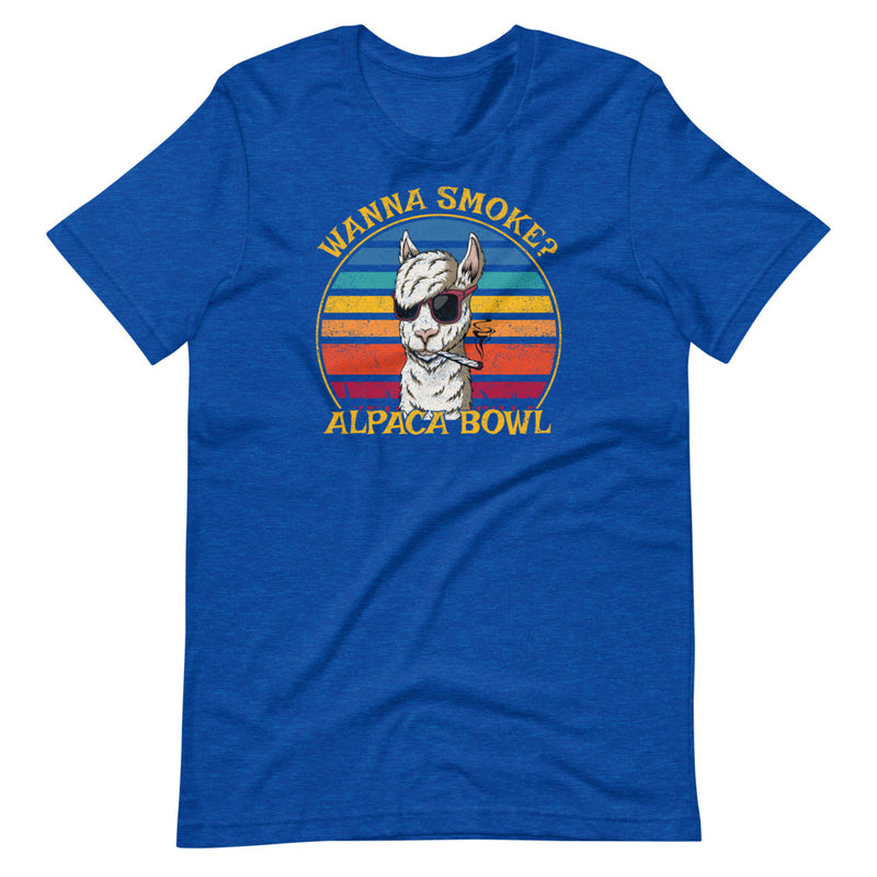 Wanna Smoke? Alpaca Bowl 420 T-Shirt - Magic Leaf Tees