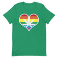 Rainbow Weed Leaf Heart Premium T-Shirt - Magic Leaf Tees