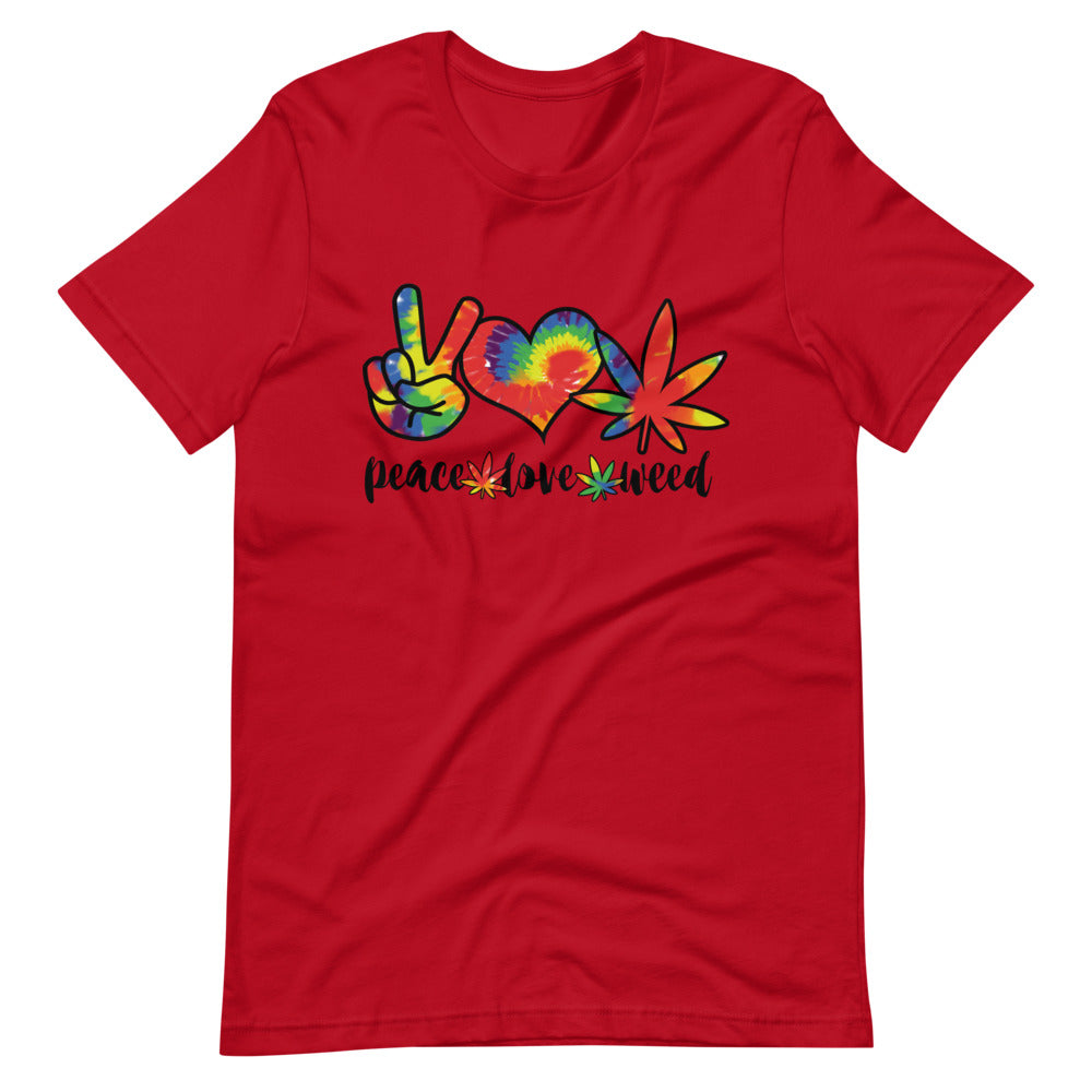 Peace Love Weed Tie Dye T-Shirt - Magic Leaf Tees