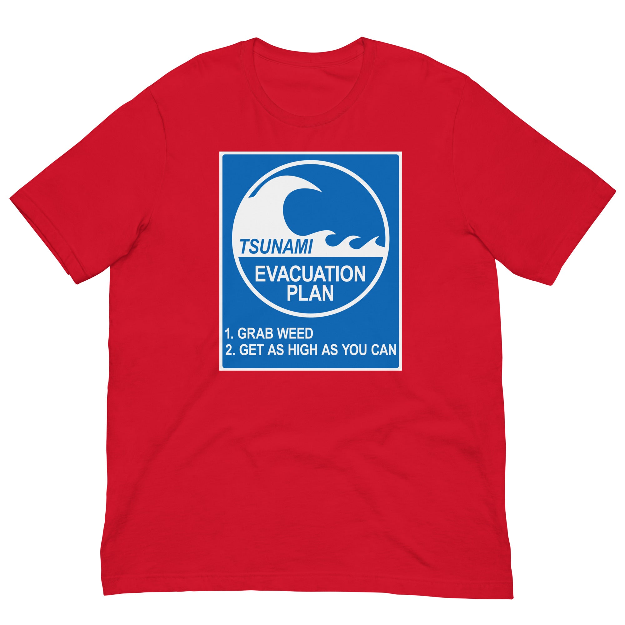 Tsunami Evacuation Plan Premium Weed T-Shirt - Magic Leaf Tees