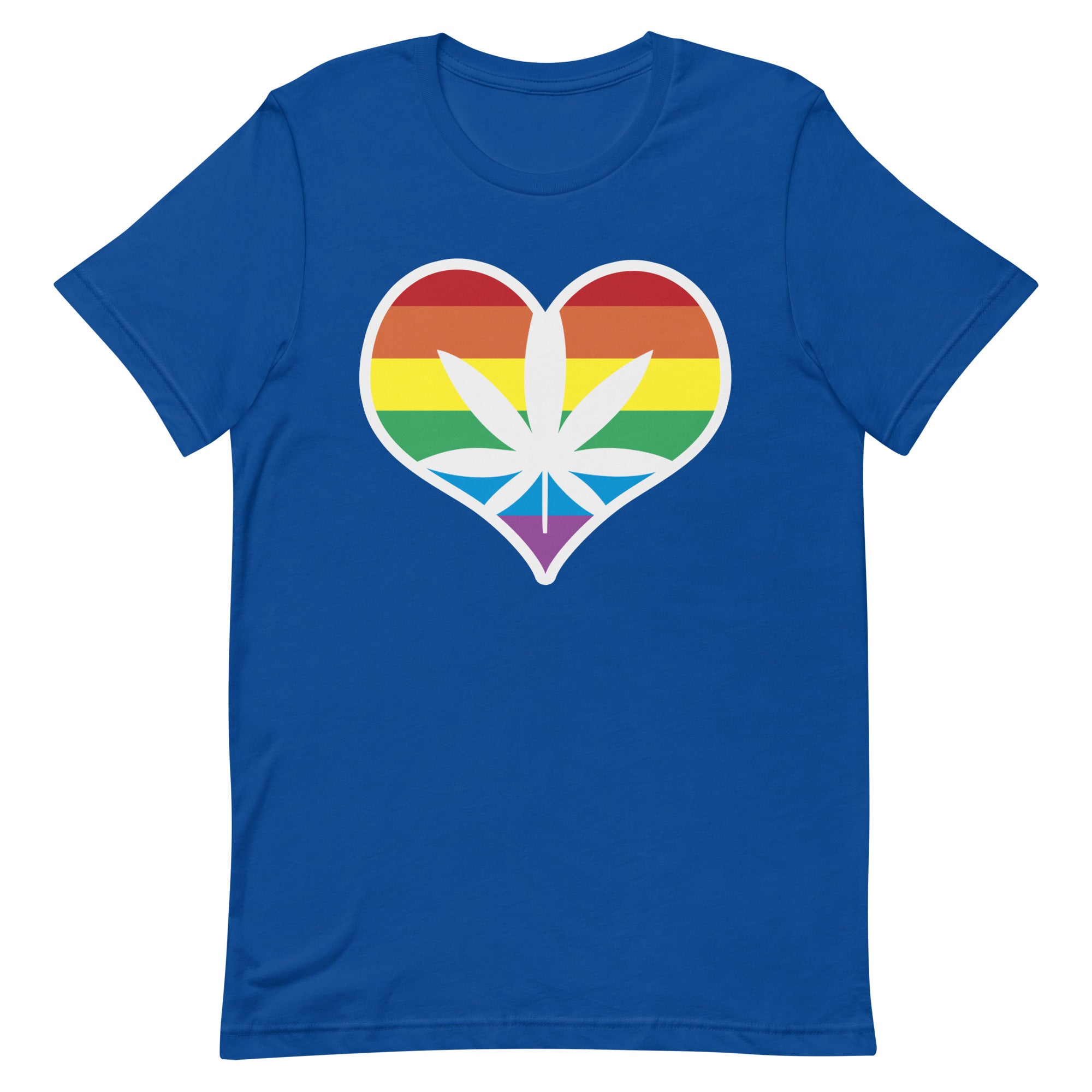 Rainbow Weed Leaf Heart Premium T-Shirt - Magic Leaf Tees