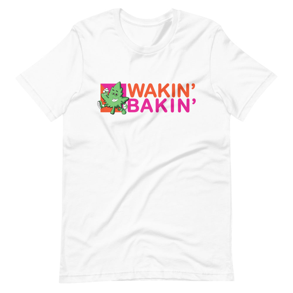 Wakin' Bakin' Happy Pot Leaf Funny Weed T-Shirt - Magic Leaf Tees