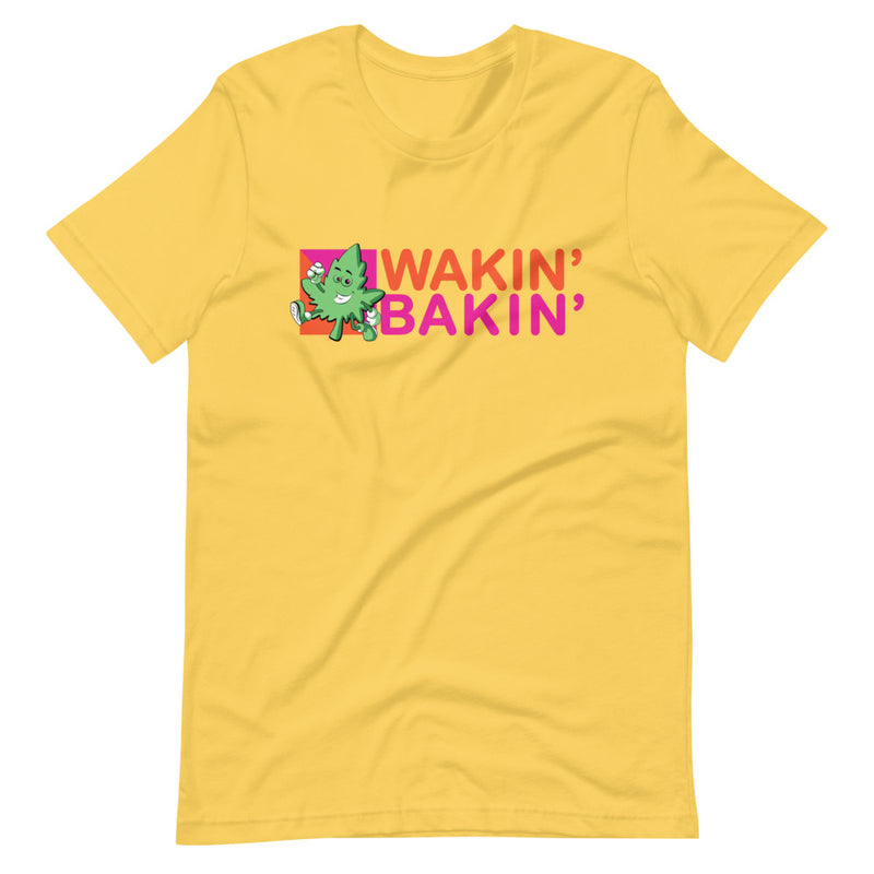 Wakin' Bakin' Happy Pot Leaf Funny Weed T-Shirt - Magic Leaf Tees