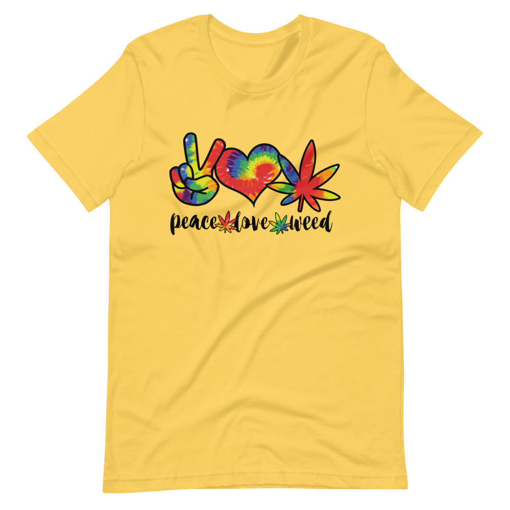 Peace Love Weed Tie Dye T-Shirt - Magic Leaf Tees