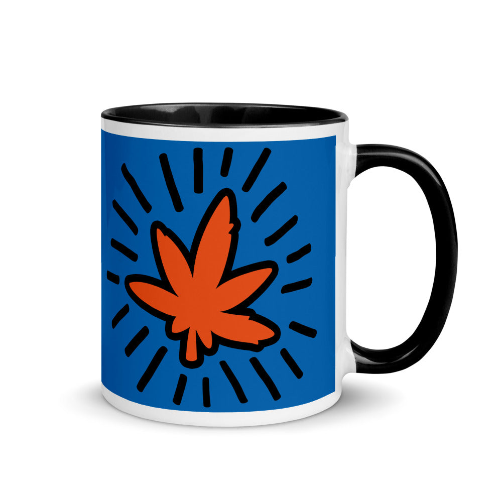 Radiant Pot Leaf Pop Art Mug with Color Inside - Magic Leaf Tees