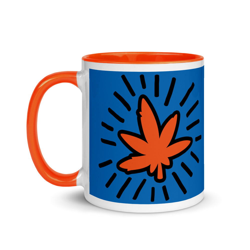 Radiant Pot Leaf Pop Art Mug with Color Inside - Magic Leaf Tees