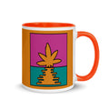 Pop Art Weed Leaf Sunset 11 Oz Coffee Mug with Color Inside - Magic Leaf Tees